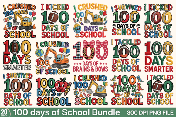 100 Days of School Embroidery PNG Bundle Review