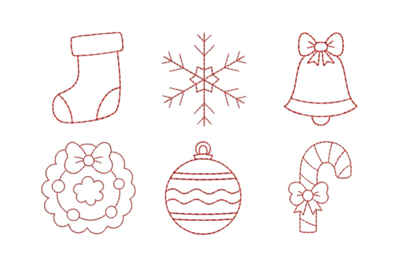 6 Christmas Redwork Embroidery Designs Review