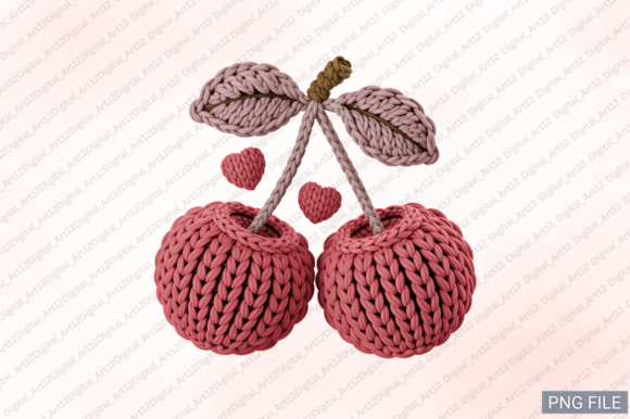 Cute Cherry Heart Embroidery PNG Design Review