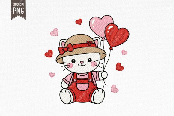 Cute Valentine Cat Embroidery Design Review