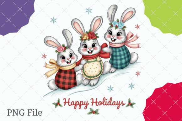 Faux Embroidery Three Christmas Bunnies Review
