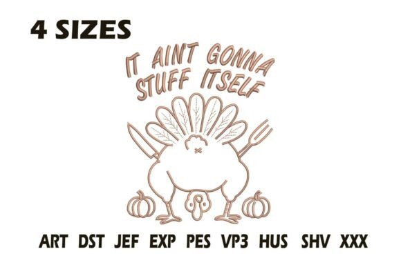 Funny Turkey Thanksgiving Embroidery