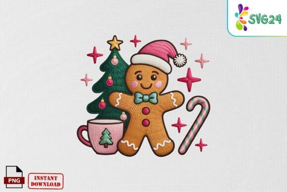 Gingerbread Christmas Embroidery PNG Review