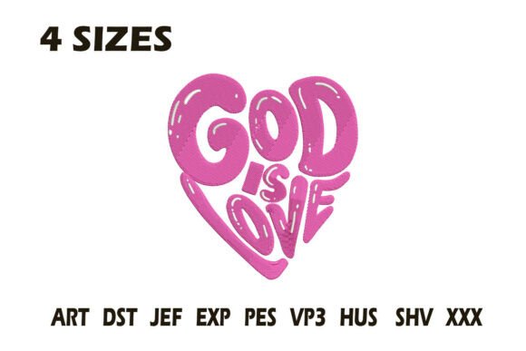 God is Love Pink Heart Embroidery Review